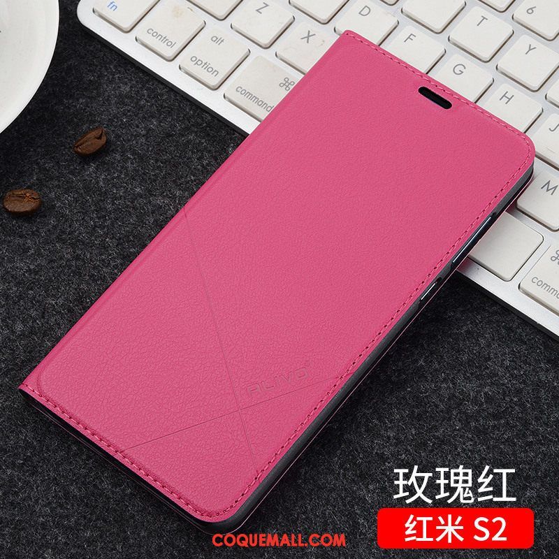 Étui Xiaomi Redmi S2 Tout Compris Incassable Étui En Cuir, Coque Xiaomi Redmi S2 Petit Téléphone Portable Beige