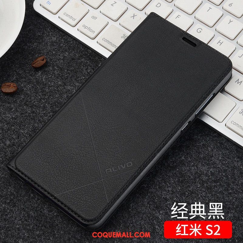 Étui Xiaomi Redmi S2 Tout Compris Incassable Étui En Cuir, Coque Xiaomi Redmi S2 Petit Téléphone Portable Beige