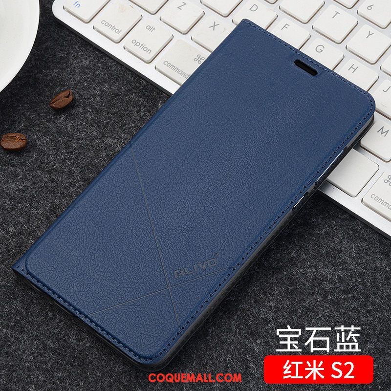 Étui Xiaomi Redmi S2 Tout Compris Incassable Étui En Cuir, Coque Xiaomi Redmi S2 Petit Téléphone Portable Beige