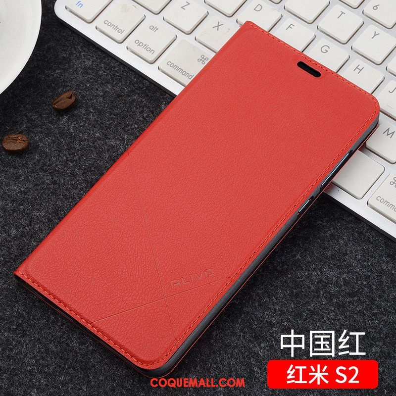 Étui Xiaomi Redmi S2 Tout Compris Incassable Étui En Cuir, Coque Xiaomi Redmi S2 Petit Téléphone Portable Beige