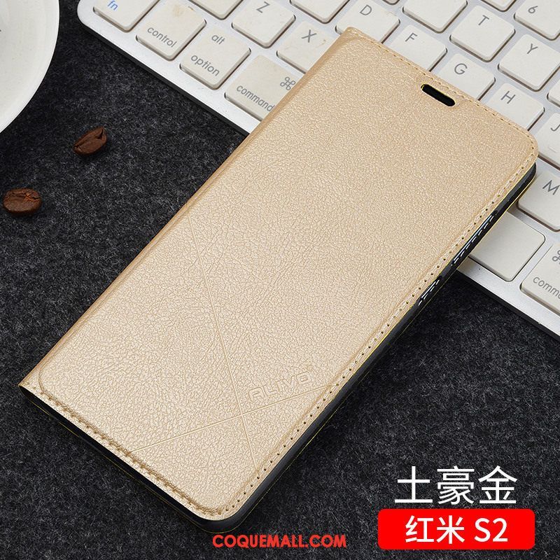 Étui Xiaomi Redmi S2 Tout Compris Incassable Étui En Cuir, Coque Xiaomi Redmi S2 Petit Téléphone Portable Beige