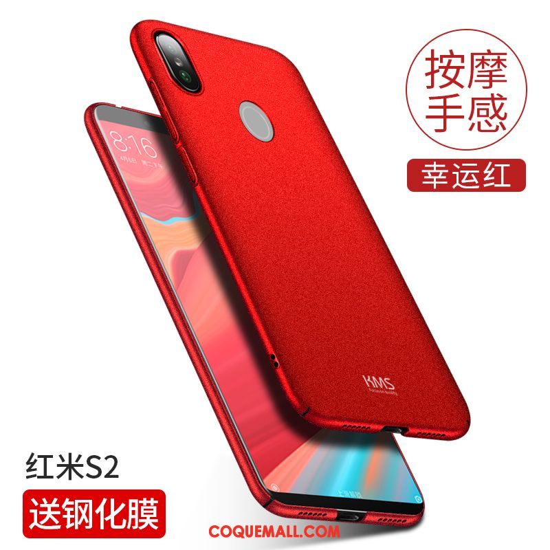 Étui Xiaomi Redmi S2 Tout Compris Très Mince Téléphone Portable, Coque Xiaomi Redmi S2 Tendance Rouge Beige