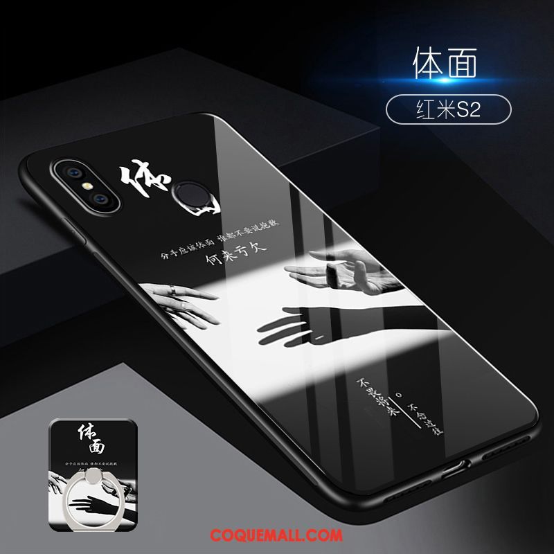 Étui Xiaomi Redmi S2 Verre Trempé Téléphone Portable Personnalité, Coque Xiaomi Redmi S2 Tout Compris Incassable Beige