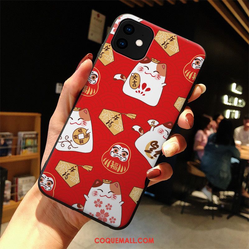 Étui iPhone 11 Amoureux Mode Dessin Animé, Coque iPhone 11 Charmant Rouge