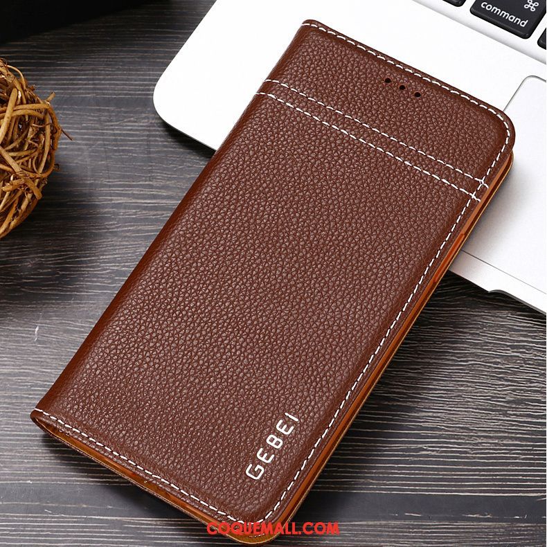 Étui iPhone 11 Cuir Véritable Tout Compris Personnalité, Coque iPhone 11 Téléphone Portable Business