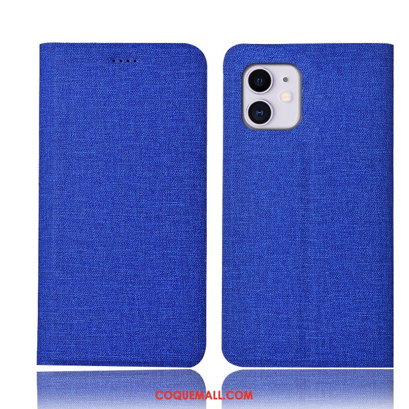 Étui iPhone 11 En Cuir Incassable Tout Compris, Coque iPhone 11 Téléphone Portable Bleu