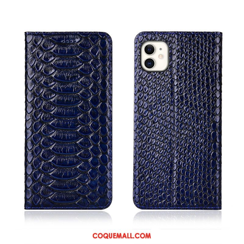 Étui iPhone 11 En Cuir Silicone Noir, Coque iPhone 11 Modèle Fleurie Téléphone Portable