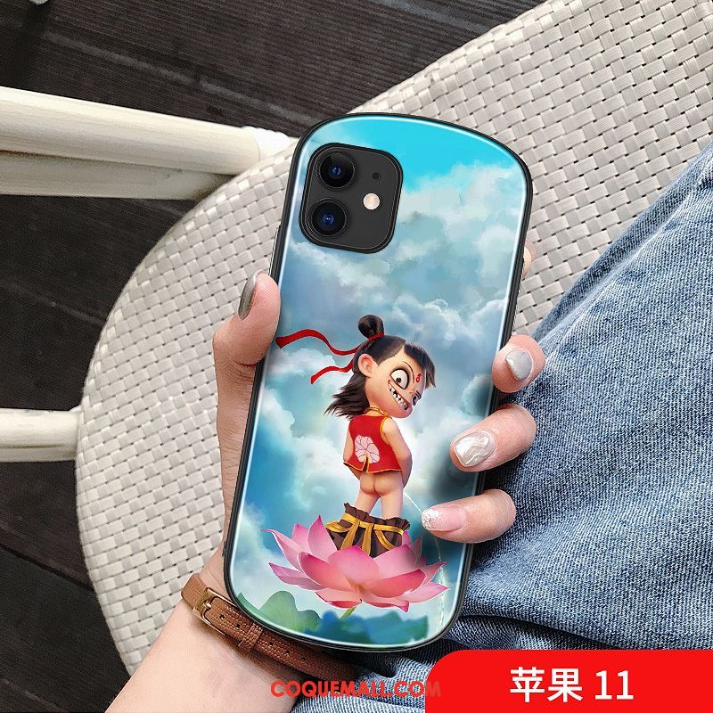 Étui iPhone 11 Enfant Téléphone Portable Verre, Coque iPhone 11 Dessin Animé Personnalité