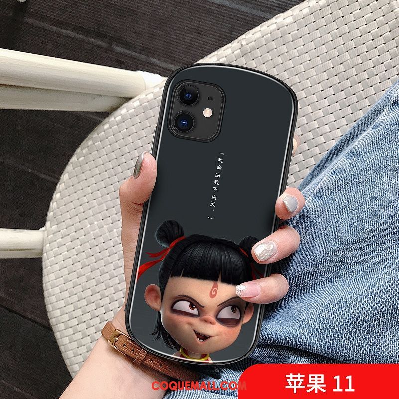 Étui iPhone 11 Enfant Téléphone Portable Verre, Coque iPhone 11 Dessin Animé Personnalité