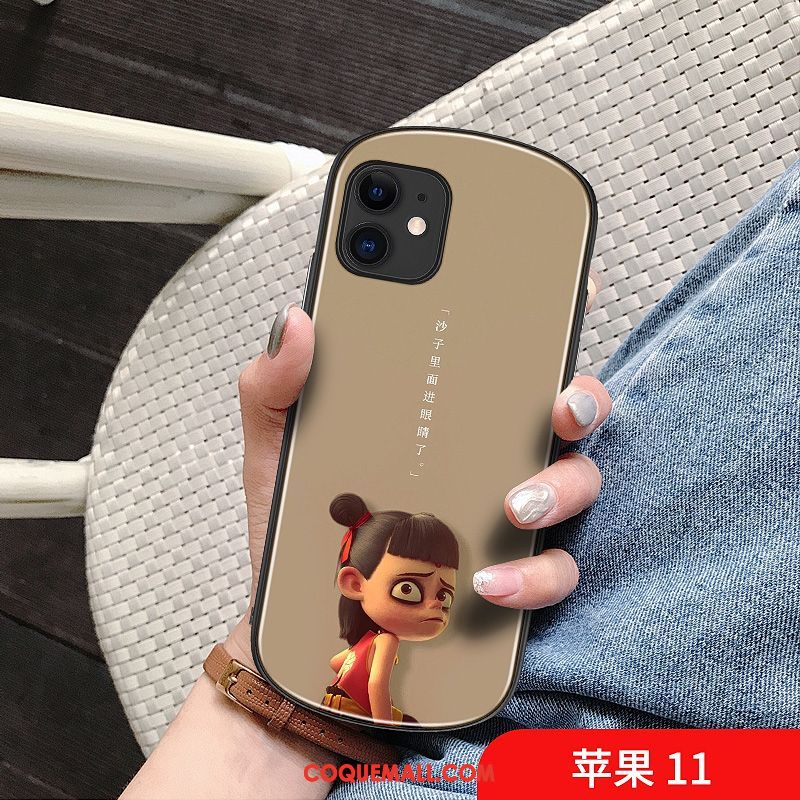 Étui iPhone 11 Enfant Téléphone Portable Verre, Coque iPhone 11 Dessin Animé Personnalité