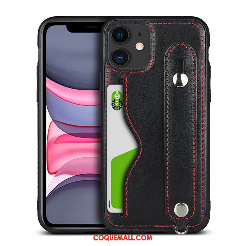 Étui iPhone 11 Incassable Téléphone Portable Ornements Suspendus, Coque iPhone 11 Luxe Cuir Véritable