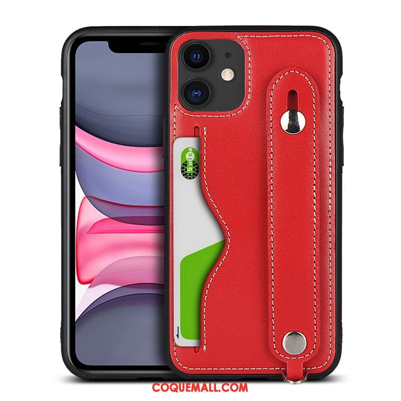 Étui iPhone 11 Incassable Téléphone Portable Ornements Suspendus, Coque iPhone 11 Luxe Cuir Véritable