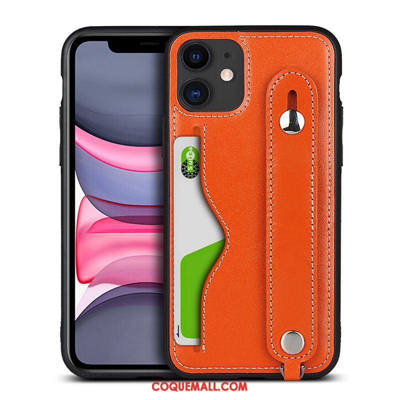 Étui iPhone 11 Incassable Téléphone Portable Ornements Suspendus, Coque iPhone 11 Luxe Cuir Véritable