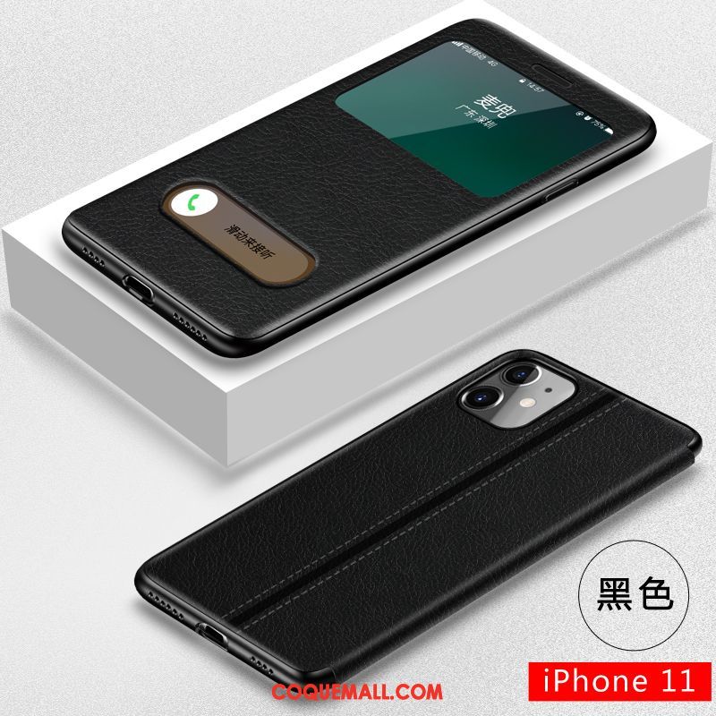 Étui iPhone 11 Personnalité En Cuir Tout Compris, Coque iPhone 11 Téléphone Portable Difficile