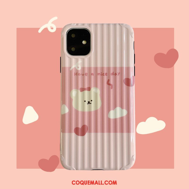 Étui iPhone 11 Pro Amour Nouveau Personnalité, Coque iPhone 11 Pro Ours Rose