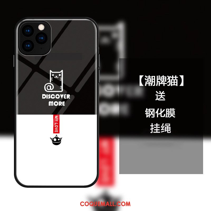 Étui iPhone 11 Pro Blanc Protection Tout Compris, Coque iPhone 11 Pro Verre Net Rouge