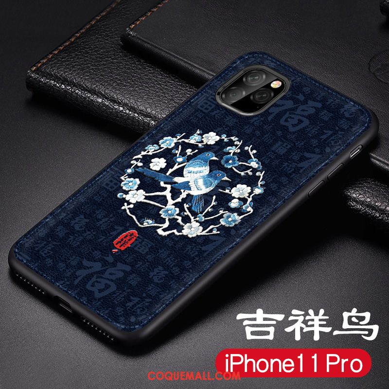 Étui iPhone 11 Pro Délavé En Daim Dragon Silicone, Coque iPhone 11 Pro En Cuir Nouveau