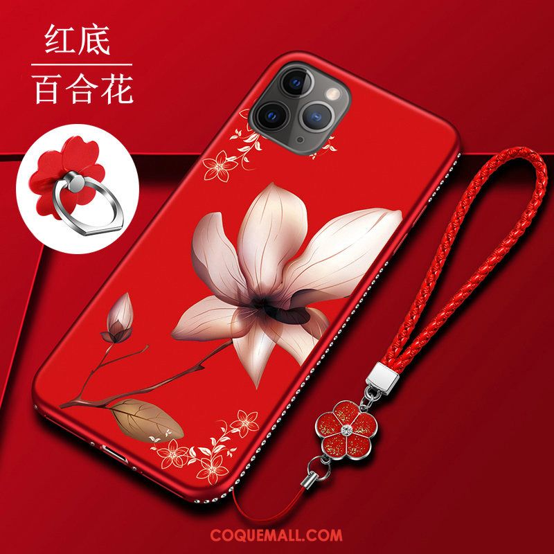 Étui iPhone 11 Pro Délavé En Daim Rouge Fluide Doux, Coque iPhone 11 Pro Téléphone Portable Silicone