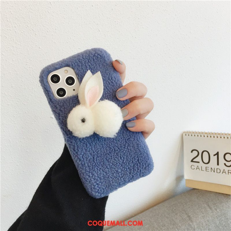 Étui iPhone 11 Pro Fluide Doux Bleu Téléphone Portable, Coque iPhone 11 Pro Peluche Protection