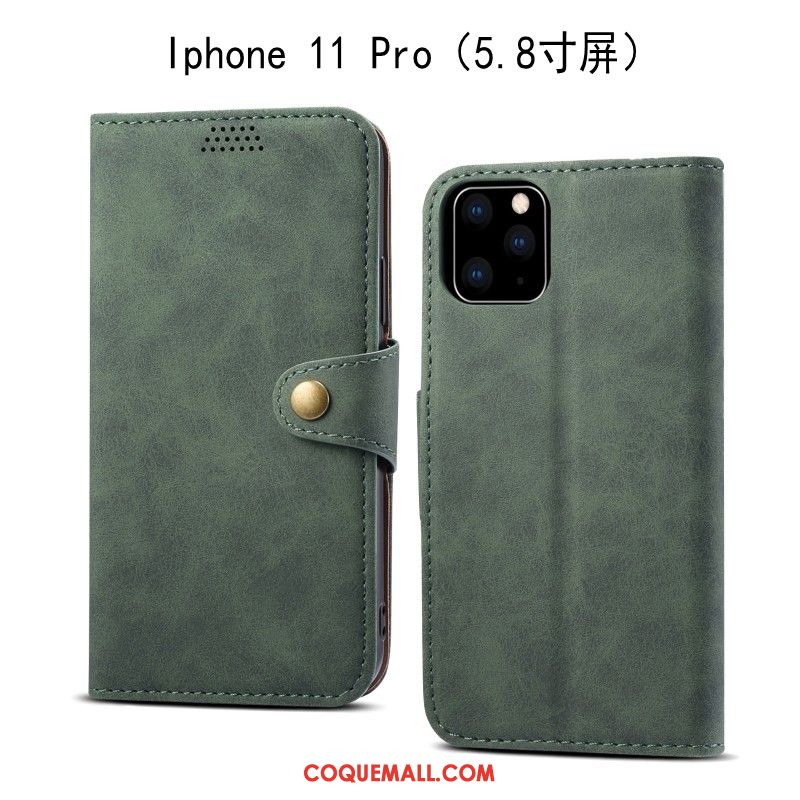 Étui iPhone 11 Pro Fluide Doux Téléphone Portable En Cuir, Coque iPhone 11 Pro Gris Incassable