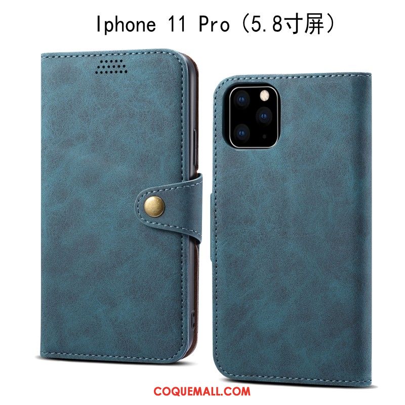 Étui iPhone 11 Pro Fluide Doux Téléphone Portable En Cuir, Coque iPhone 11 Pro Gris Incassable