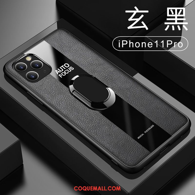 Étui iPhone 11 Pro Incassable Anneau Business, Coque iPhone 11 Pro Noir Tout Compris