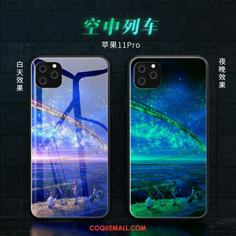 Étui iPhone 11 Pro Lumineuses Bleu Téléphone Portable, Coque iPhone 11 Pro Protection Incassable