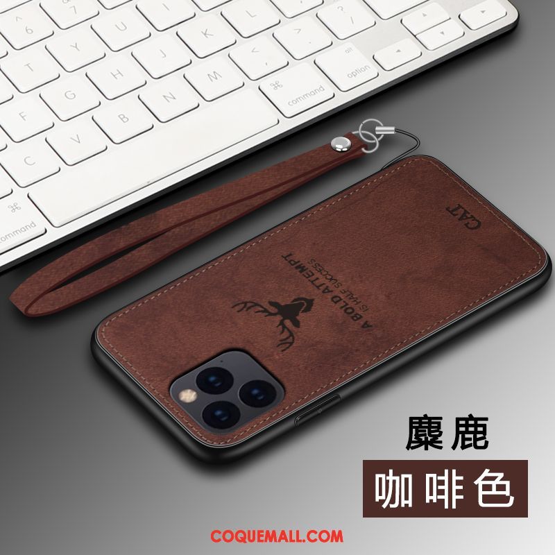 Étui iPhone 11 Pro Marque De Tendance Délavé En Daim Nouveau, Coque iPhone 11 Pro Incassable Modèle Fleurie