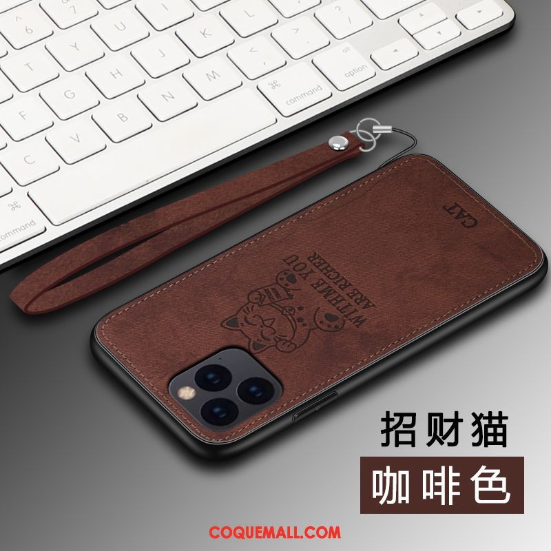 Étui iPhone 11 Pro Marque De Tendance Délavé En Daim Nouveau, Coque iPhone 11 Pro Incassable Modèle Fleurie