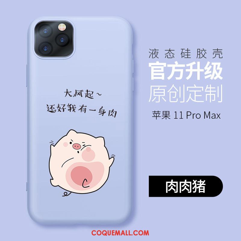 Étui iPhone 11 Pro Max Bleu Téléphone Portable Très Mince, Coque iPhone 11 Pro Max Créatif Silicone