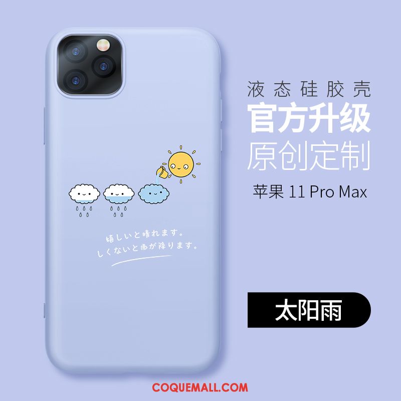 Étui iPhone 11 Pro Max Bleu Téléphone Portable Très Mince, Coque iPhone 11 Pro Max Créatif Silicone