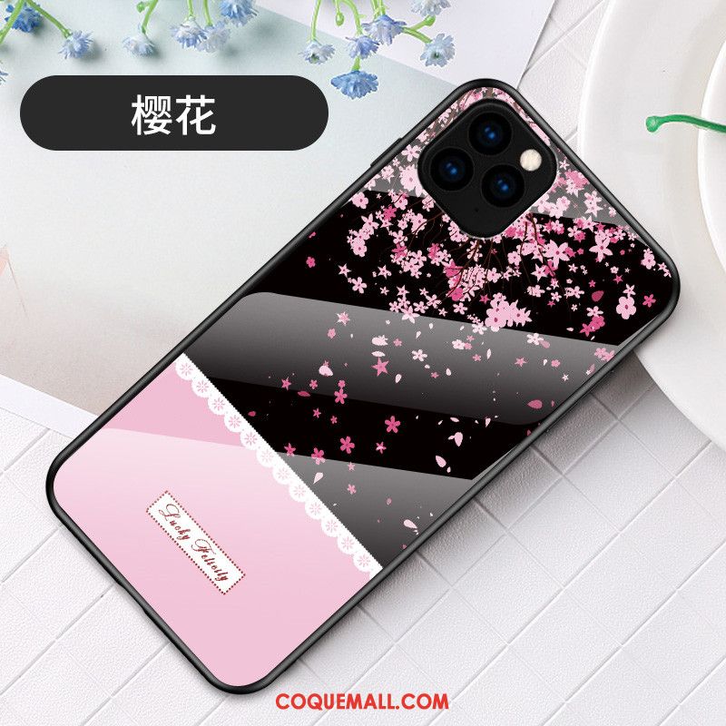 Étui iPhone 11 Pro Max Fluide Doux Verre Art, Coque iPhone 11 Pro Max Sakura Nouveau