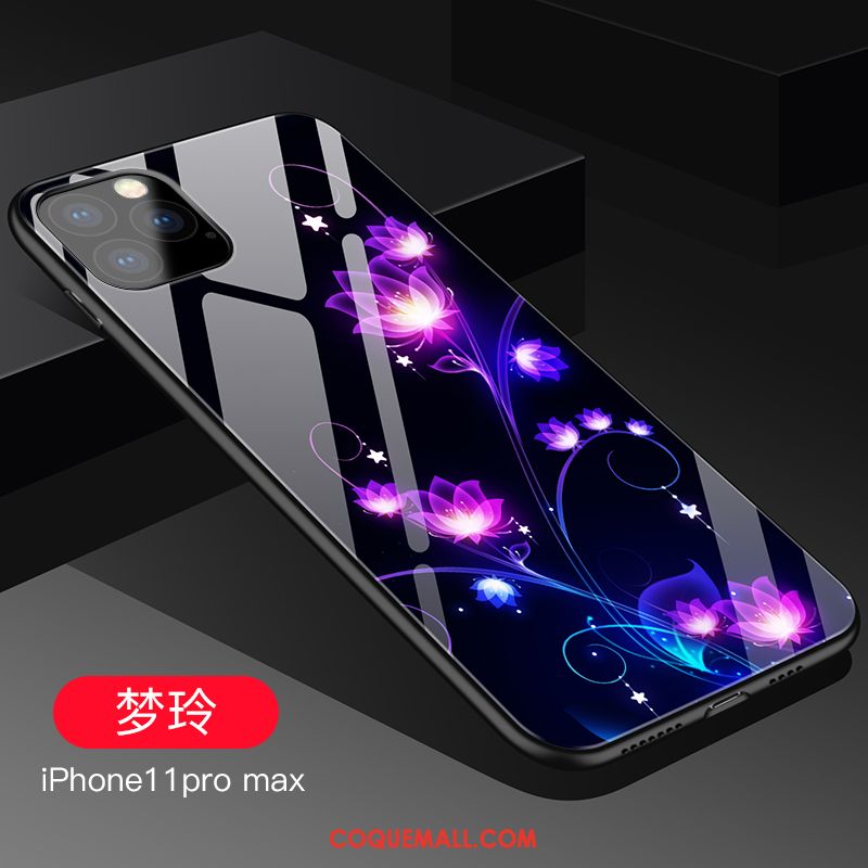 Étui iPhone 11 Pro Max Noir Personnalité Verre, Coque iPhone 11 Pro Max Protection Silicone