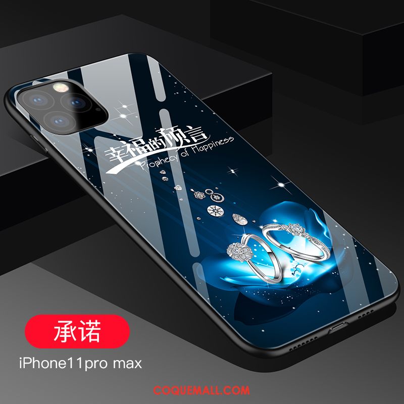 Étui iPhone 11 Pro Max Noir Personnalité Verre, Coque iPhone 11 Pro Max Protection Silicone