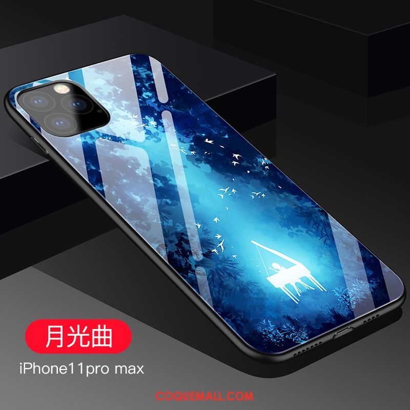 Étui iPhone 11 Pro Max Noir Personnalité Verre, Coque iPhone 11 Pro Max Protection Silicone