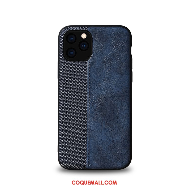 Étui iPhone 11 Pro Max Nouveau Luxe Incassable, Coque iPhone 11 Pro Max Bleu Cuir