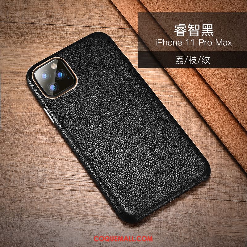 Étui iPhone 11 Pro Max Qualité Incassable Téléphone Portable, Coque iPhone 11 Pro Max Nouveau Cuir Véritable