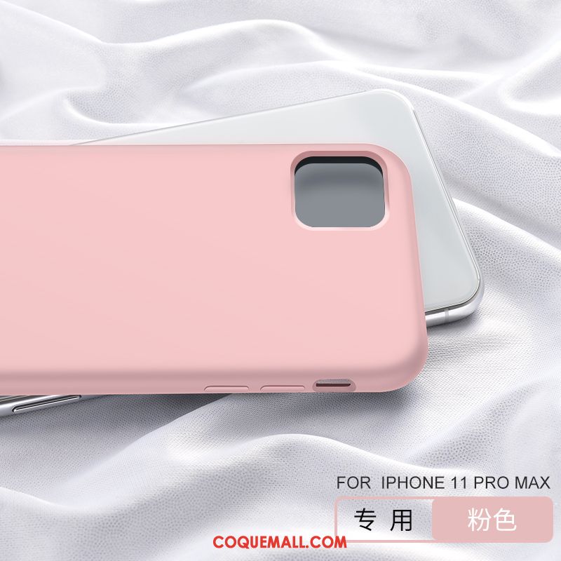 Étui iPhone 11 Pro Max Rose Fluide Doux Silicone, Coque iPhone 11 Pro Max Très Mince Tout Compris