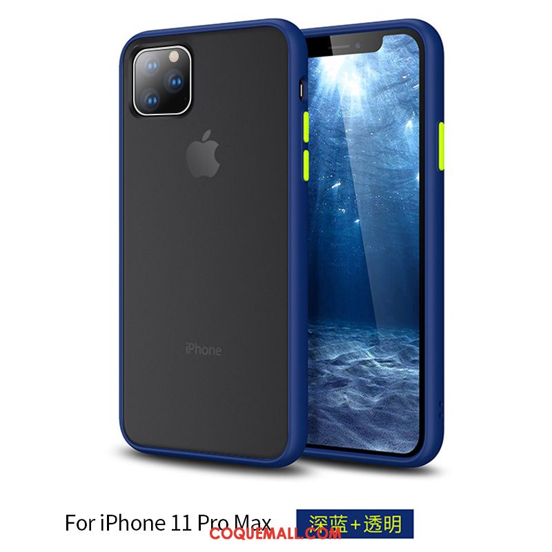 Étui iPhone 11 Pro Max Silicone Fluide Doux Délavé En Daim, Coque iPhone 11 Pro Max Incassable Bleu