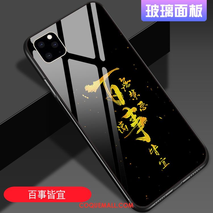 Étui iPhone 11 Pro Max Style Chinois Net Rouge Téléphone Portable, Coque iPhone 11 Pro Max Noir Simple