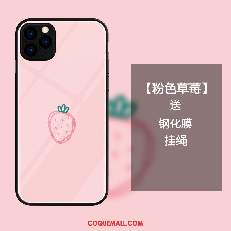 Étui iPhone 11 Pro Net Rouge Rose Frais, Coque iPhone 11 Pro Verre Simple