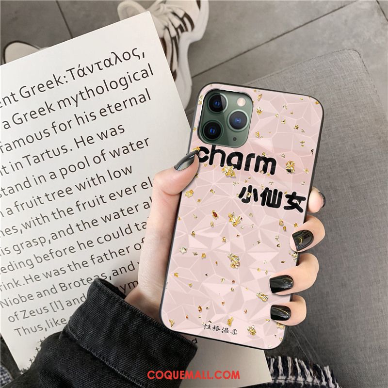 Étui iPhone 11 Pro Noir Modèle Fleurie Tendance, Coque iPhone 11 Pro Téléphone Portable Losange