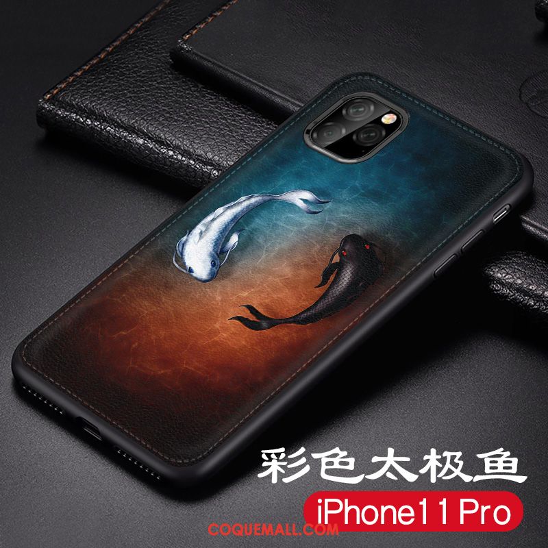 Étui iPhone 11 Pro Nouveau Incassable Téléphone Portable, Coque iPhone 11 Pro Peinture Délavé En Daim