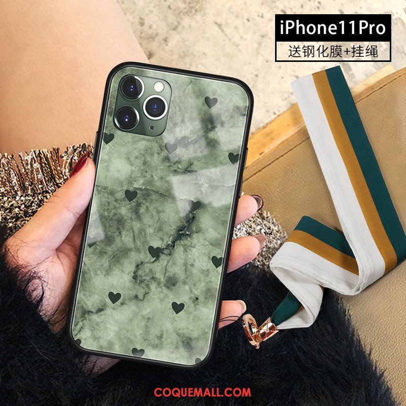 Étui iPhone 11 Pro Nouveau Vert Tout Compris, Coque iPhone 11 Pro Point D'onde Marque De Tendance