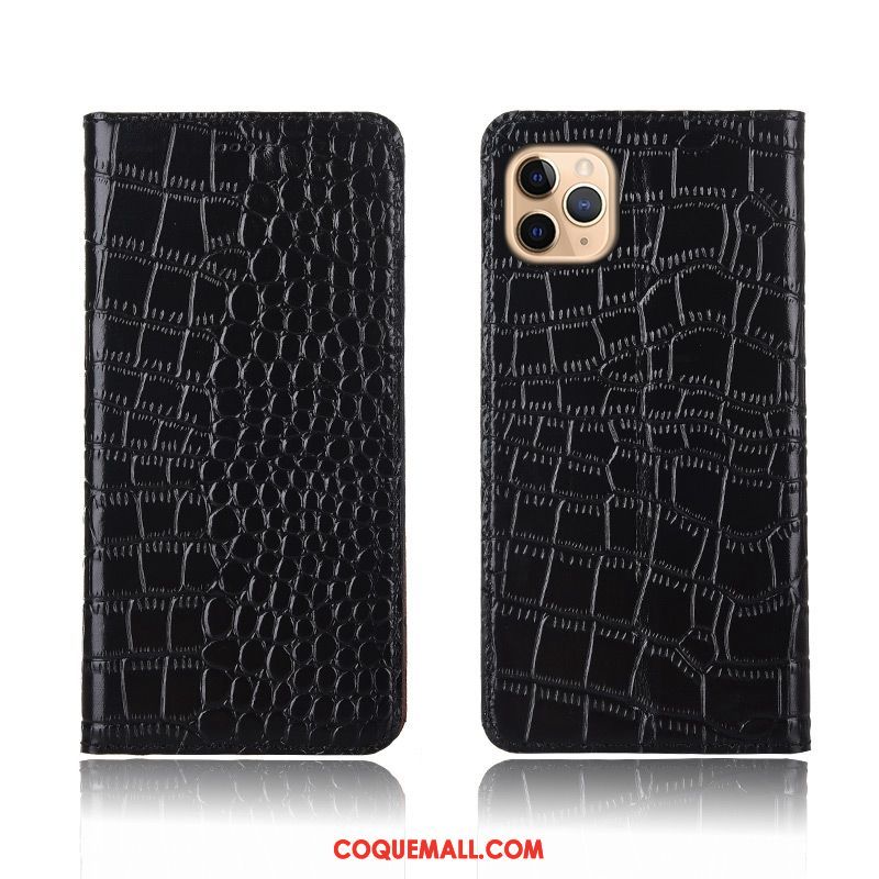 Étui iPhone 11 Pro Protection Cuir Véritable Crocodile, Coque iPhone 11 Pro Clamshell Silicone