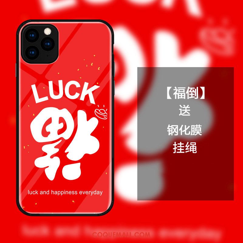 Étui iPhone 11 Pro Rouge Téléphone Portable Style Chinois, Coque iPhone 11 Pro Tout Compris Protection