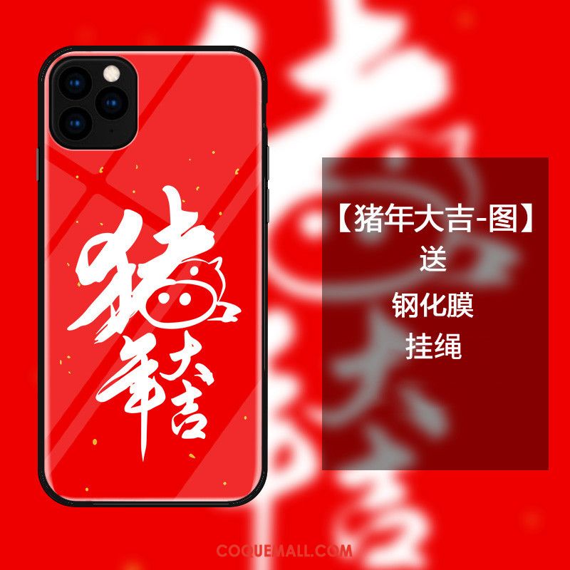 Étui iPhone 11 Pro Rouge Téléphone Portable Style Chinois, Coque iPhone 11 Pro Tout Compris Protection