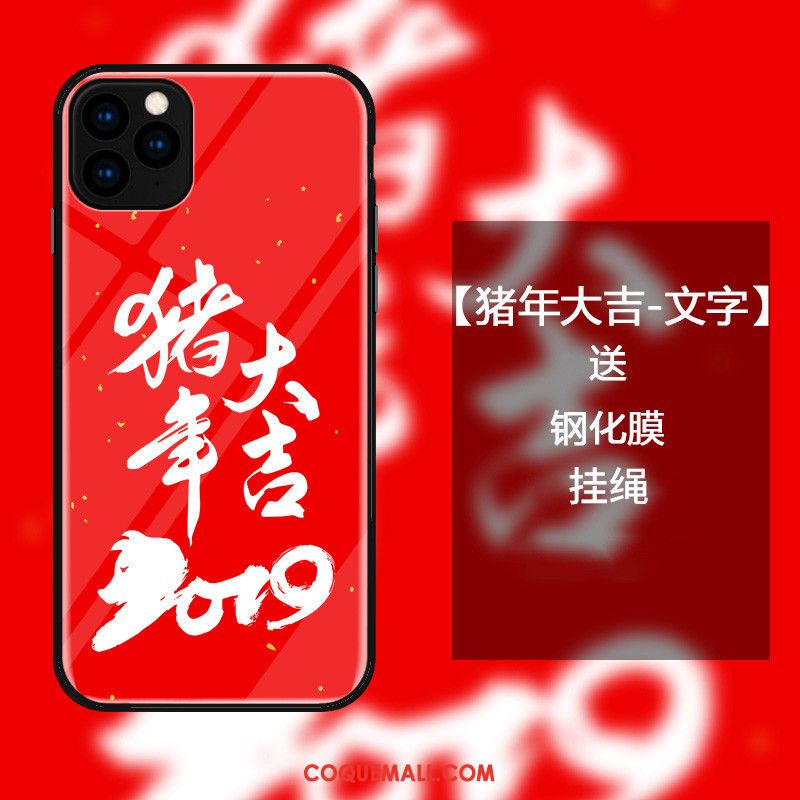 Étui iPhone 11 Pro Rouge Téléphone Portable Style Chinois, Coque iPhone 11 Pro Tout Compris Protection