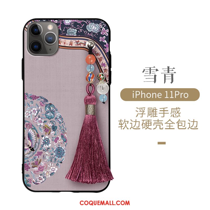 Étui iPhone 11 Pro Style Chinois Créatif Silicone, Coque iPhone 11 Pro Vent Tout Compris