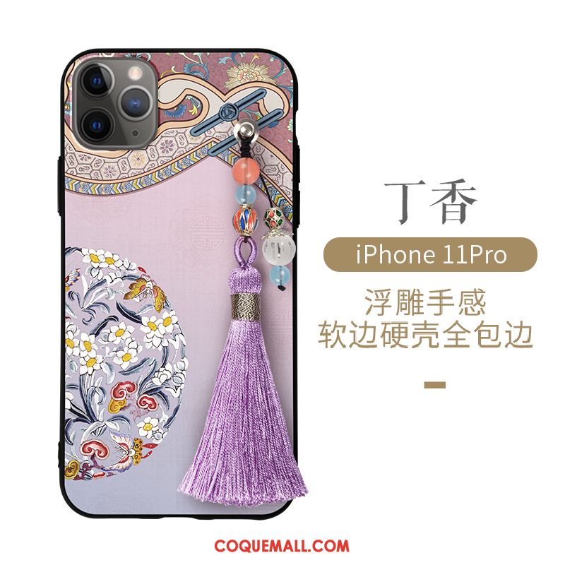 Étui iPhone 11 Pro Style Chinois Créatif Silicone, Coque iPhone 11 Pro Vent Tout Compris